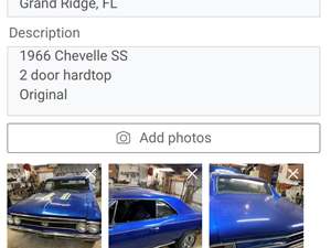 Chevrolet Chevelle SS for sale by owner in Grand Ridge FL