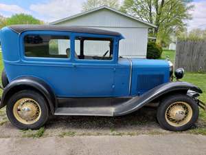 Blue 1930 Ford Model A Tudor