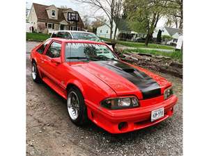 Red 1990 Ford Mustang