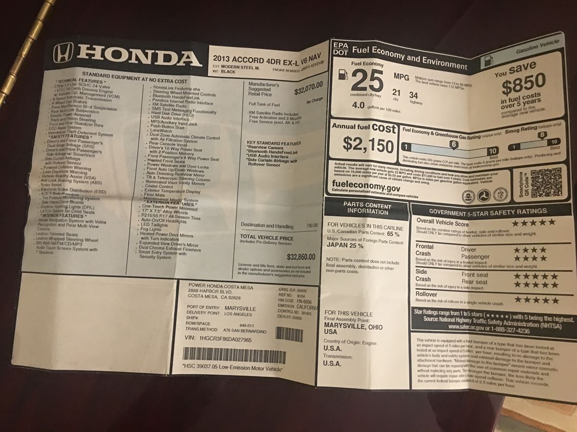 2013 Honda Accord for sale by owner in Santee