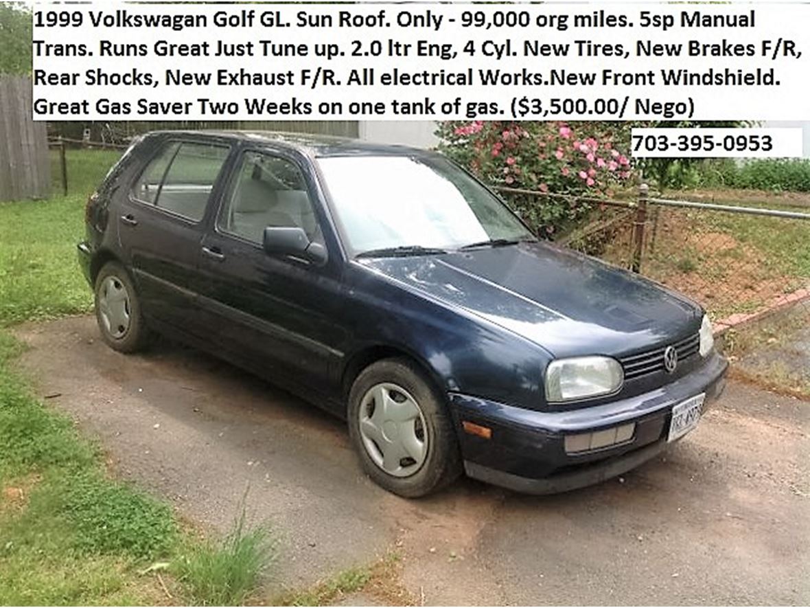 1999 Volkswagen Golf for sale by owner in Fairfax