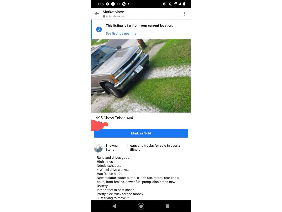 1995 Chevrolet Tahoe Classic Car Peoria, IL 61605