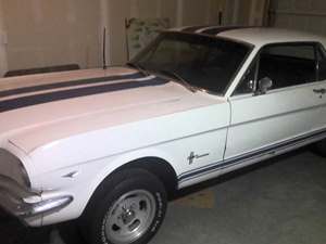 White 1965 Ford Mustang