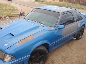 Blue 1987 Ford Mustang