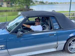 Blue 1988 Ford Mustang