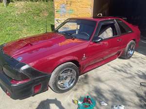 Red 1989 Ford Mustang