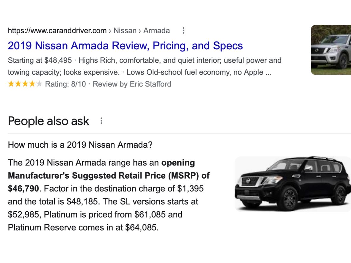 2019 Nissan Armada for Sale by Owner in Boxford, MA 01921