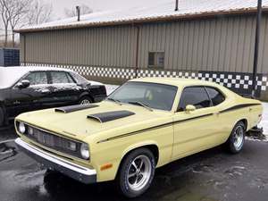 Yellow 1972 Plymouth dustr