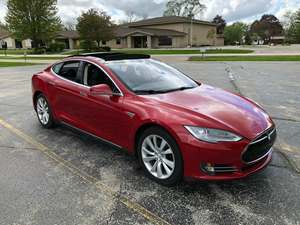 Red 2014 Tesla Model S 85