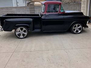 Black 1955 Chevrolet Pick up