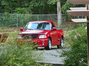 Red 2001 Ford F-150 Lightning