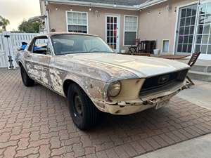 White 1968 Ford Mustang