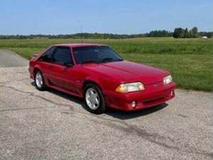 Red 1989 Ford Mustang