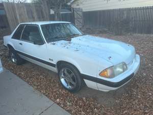 White 1991 Ford Mustang