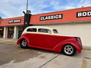 Red 1937 Ford Humpback