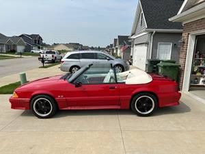 Red 1990 Ford Mustang