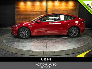 Red 2021 Tesla Model 3