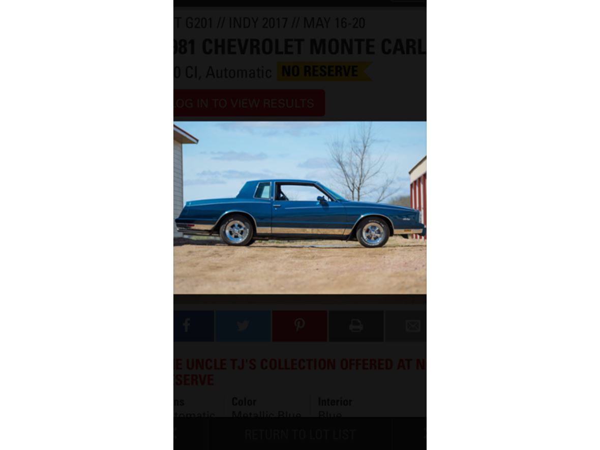 1981 Chevrolet Monte Carlo for sale by owner in Clayton