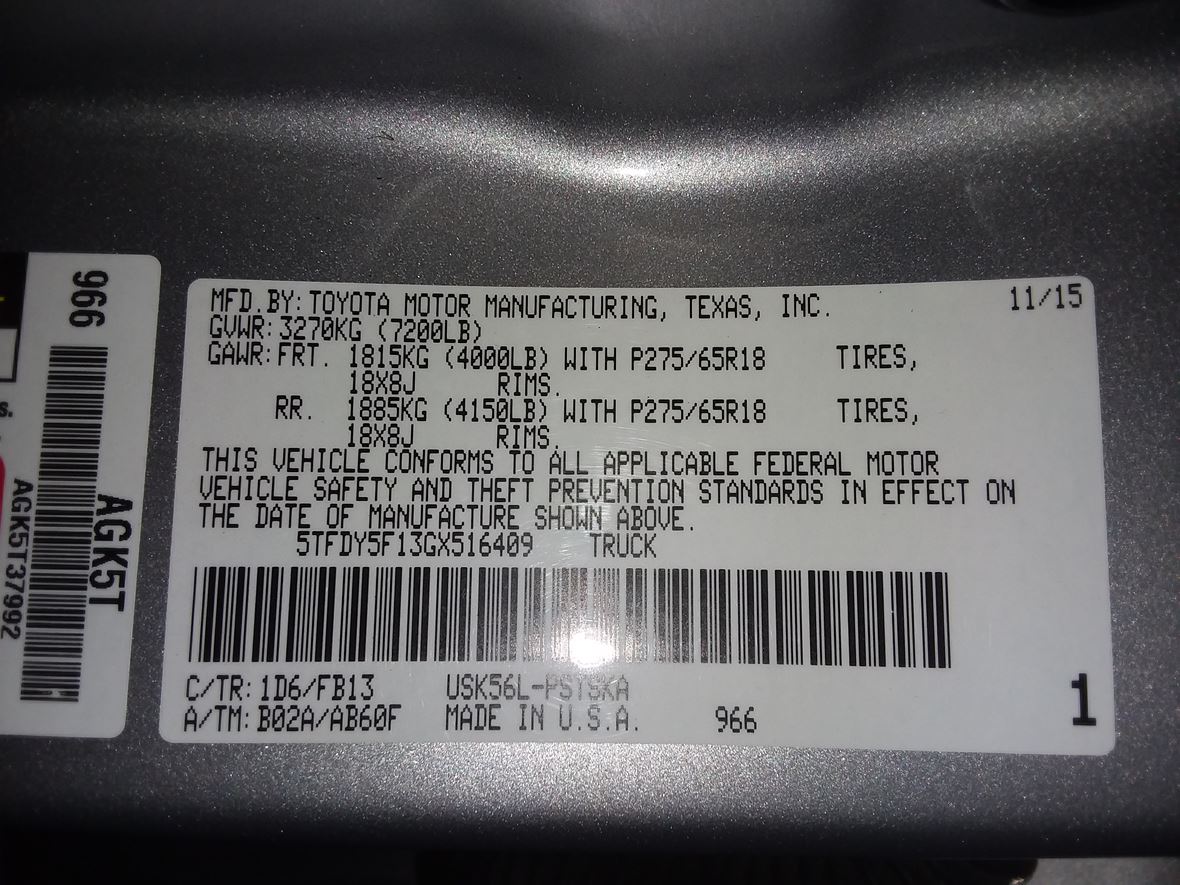 2016 Toyota SR5 Private Car Sale in Klamath Falls, OR 97603